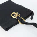 Christian Dior Canage Shoulder Bag Black Gold Auth 166720-6