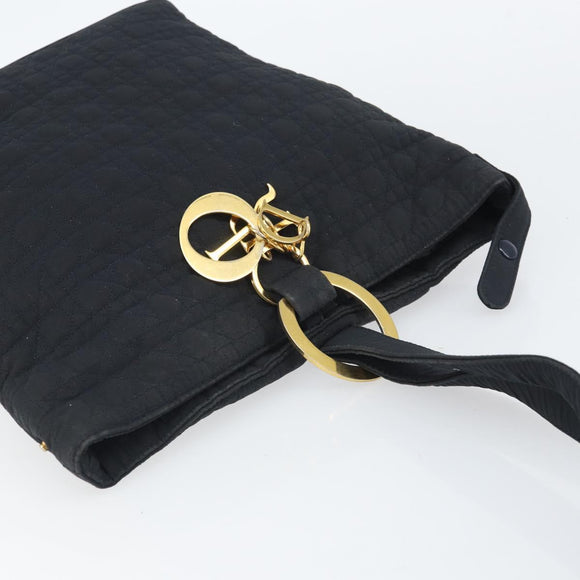 Christian Dior Canage Shoulder Bag Black Gold Auth 166720