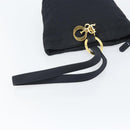 Christian Dior Canage Shoulder Bag Black Gold Auth 166720-7