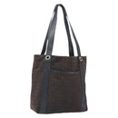 BVLGARI Logo Mania Tote Bag Canvas Black Silver Auth 166723-1