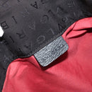 BVLGARI Logo Mania Tote Bag Canvas Black Silver Auth 166723-15