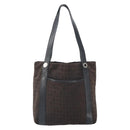 BVLGARI Logo Mania Tote Bag Canvas Black Silver Auth 166723-2