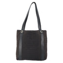 BVLGARI Logo Mania Tote Bag Canvas Black Silver Auth 166723-3