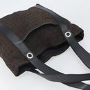 BVLGARI Logo Mania Tote Bag Canvas Black Silver Auth 166723-6