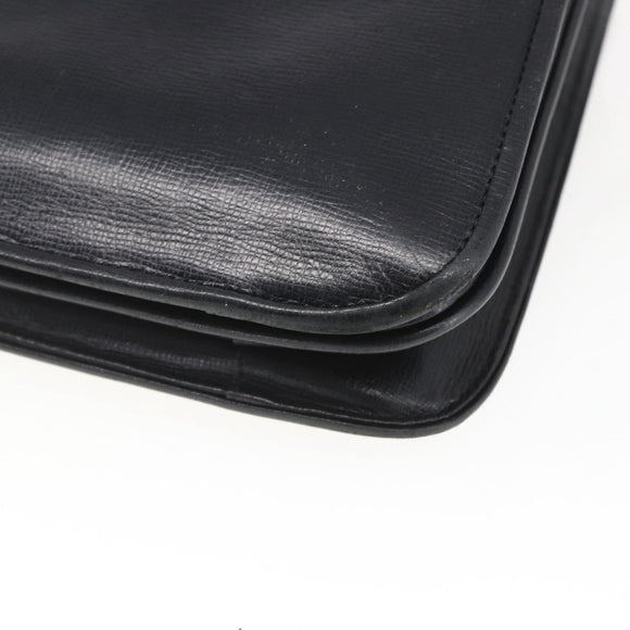 SAINT LAURENT Shoulder Bag Leather Gold Black Auth 166724