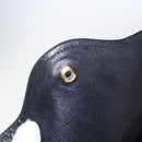 SAINT LAURENT Shoulder Bag Leather Gold Black Auth 166724-16