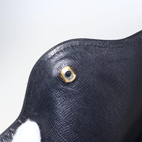 SAINT LAURENT Shoulder Bag Leather Gold Black Auth 166724