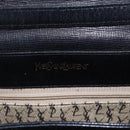 SAINT LAURENT Shoulder Bag Leather Gold Black Auth 166724-17