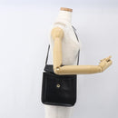 SAINT LAURENT Shoulder Bag Leather Gold Black Auth 166724-25