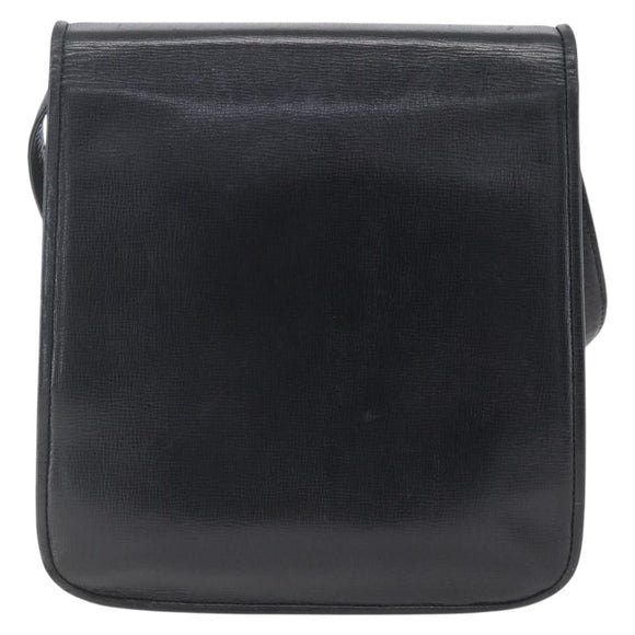 SAINT LAURENT Shoulder Bag Leather Gold Black Auth 166724