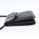 SAINT LAURENT Shoulder Bag Leather Gold Black Auth 166724-4