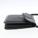 SAINT LAURENT Shoulder Bag Leather Gold Black Auth 166724-5