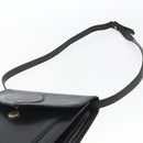 SAINT LAURENT Shoulder Bag Leather Gold Black Auth 166724-8