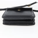 SAINT LAURENT Shoulder Bag Leather Gold Black Auth 166724-9