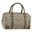 GUCCI GG Plus Supreme Boston Bag PVC Beige Gold Auth 166725-1