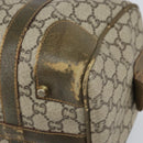 GUCCI GG Plus Supreme Boston Bag PVC Beige Gold Auth 166725-15