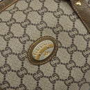 GUCCI GG Plus Supreme Boston Bag PVC Beige Gold Auth 166725-17