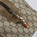 GUCCI GG Plus Supreme Boston Bag PVC Beige Gold Auth 166725-10