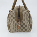 GUCCI GG Plus Supreme Boston Bag PVC Beige Gold Auth 166725-3