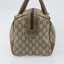 GUCCI GG Plus Supreme Boston Bag PVC Beige Gold Auth 166725-4