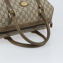GUCCI GG Plus Supreme Boston Bag PVC Beige Gold Auth 166725-7
