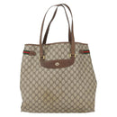 GUCCI GG Supreme Web Sherry Line Bag PVC Beige Gold Red 39 02 091 Auth 166726-2