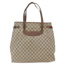 GUCCI GG Supreme Web Sherry Line Bag PVC Beige Gold Red 39 02 091 Auth 166726-3