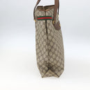 GUCCI GG Supreme Web Sherry Line Bag PVC Beige Gold Red 39 02 091 Auth 166726-4