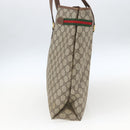 GUCCI GG Supreme Web Sherry Line Bag PVC Beige Gold Red 39 02 091 Auth 166726-5