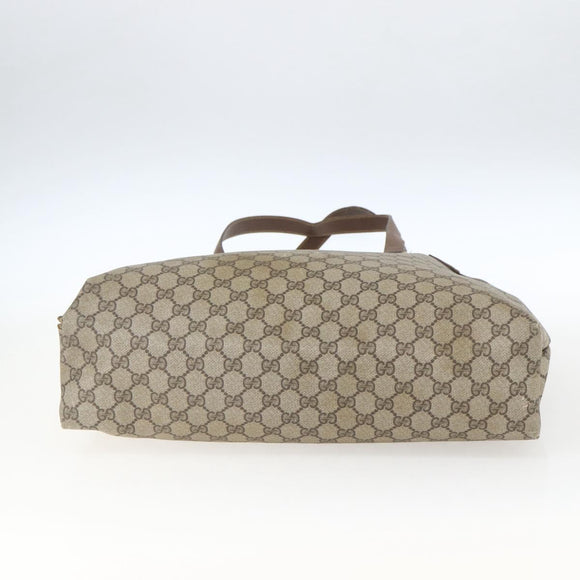 GUCCI GG Supreme Web Sherry Line Bag PVC Beige Gold Red 39 02 091 Auth 166726