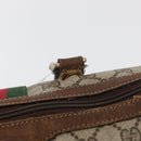 GUCCI GG Supreme Web Sherry Line Bag PVC Beige Red 012 3841 58 Auth 166727-16
