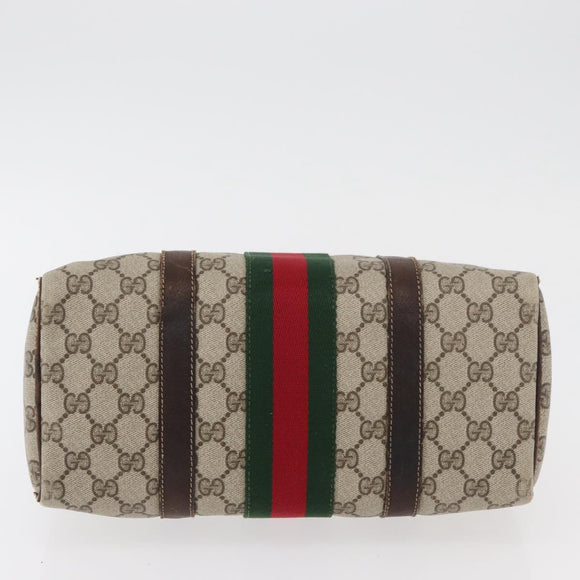 GUCCI GG Supreme Web Sherry Line Bag PVC Beige Red 012 3841 58 Auth 166727