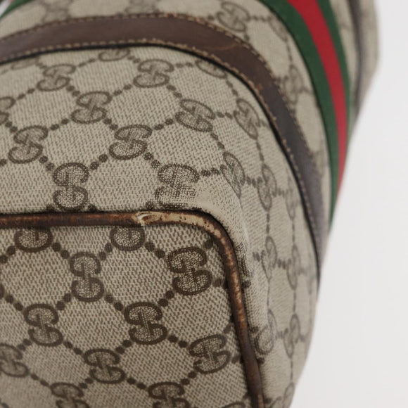 GUCCI GG Supreme Web Sherry Line Bag PVC Beige Red 012 3841 58 Auth 166727