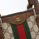 GUCCI GG Supreme Web Sherry Line Bag PVC Beige Red 012 3841 58 Auth 166727-11