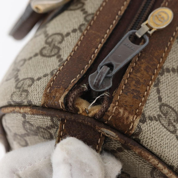 GUCCI GG Supreme Web Sherry Line Bag PVC Beige Red 012 3841 58 Auth 166727