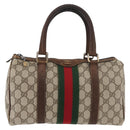 GUCCI GG Supreme Web Sherry Line Bag PVC Beige Red 012 3841 58 Auth 166727-13