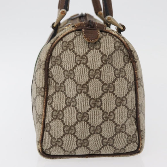 GUCCI GG Supreme Web Sherry Line Bag PVC Beige Red 012 3841 58 Auth 166727
