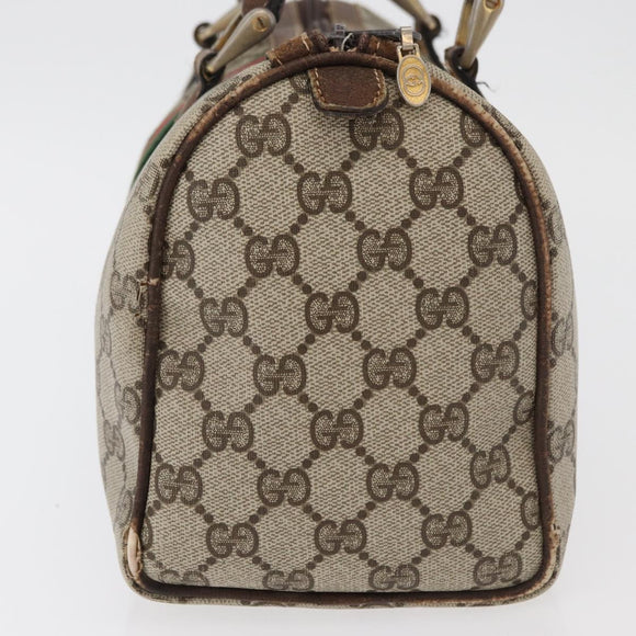 GUCCI GG Supreme Web Sherry Line Bag PVC Beige Red 012 3841 58 Auth 166727