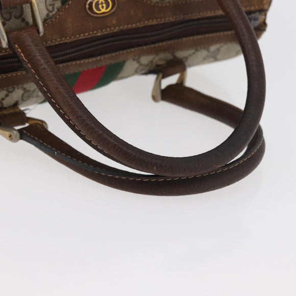 GUCCI GG Supreme Web Sherry Line Bag PVC Beige Red 012 3841 58 Auth 166727