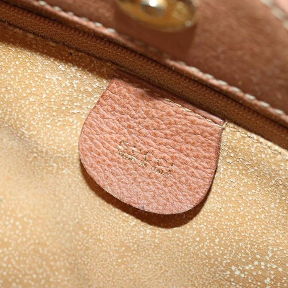 GUCCI Bamboo Hand Bag Suede Leather Brown Gold Auth 166728