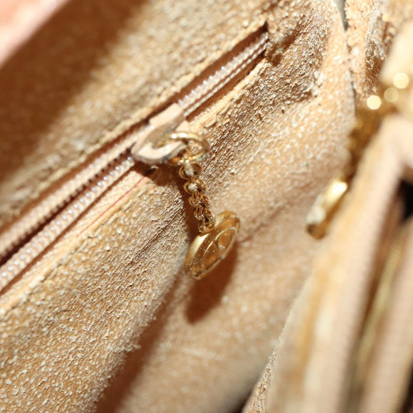 GUCCI Bamboo Hand Bag Suede Leather Brown Gold Auth 166728