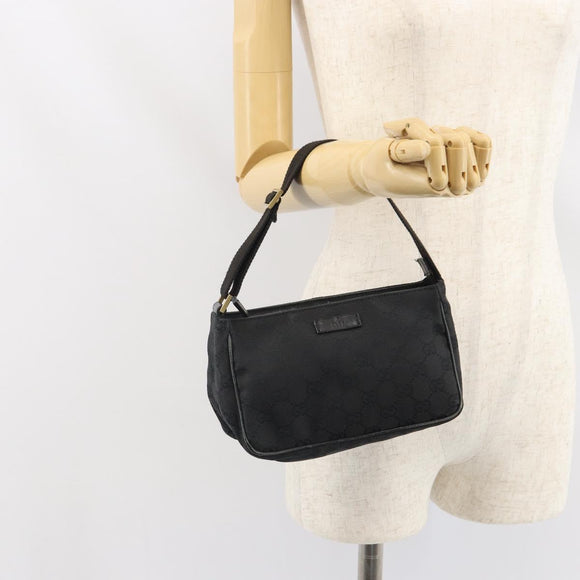 GUCCI GG Canvas Hand Bag Black 106644 Auth 166729