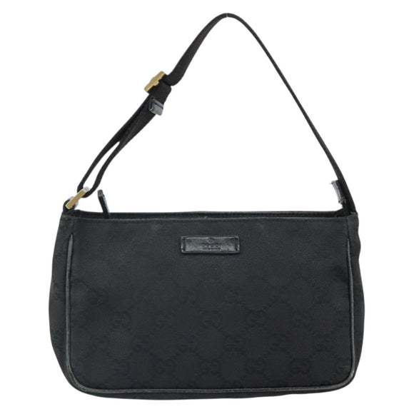 GUCCI GG Canvas Hand Bag Black 106644 Auth 166729