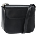 GUCCI Shoulder Bag Leather Black Silver Auth 166730-1