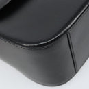 GUCCI Shoulder Bag Leather Black Silver Auth 166730-11