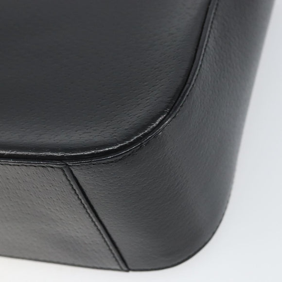 GUCCI Shoulder Bag Leather Black Silver Auth 166730