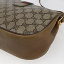 GUCCI GG Supreme Web Sherry Line Bag PVC Beige Gold 116 02 02 Auth 166731-15