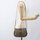 GUCCI GG Supreme Web Sherry Line Bag PVC Beige Gold 116 02 02 Auth 166731-22