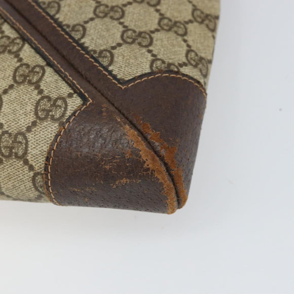 GUCCI GG Supreme Web Sherry Line Shoulder Bag PVC Beige Gold 201446 Auth 166734