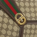 GUCCI GG Supreme Web Sherry Line Shoulder Bag PVC Beige Gold 201446 Auth 166734-17